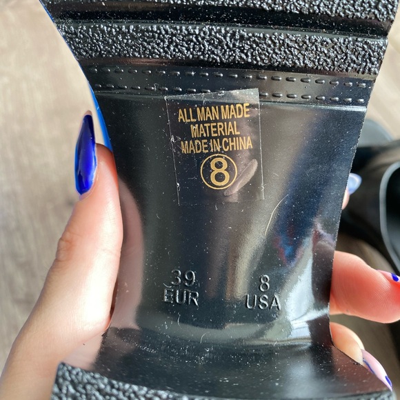 Soda black patent chunky slide on jelly platform sandal heels - Picture 8 of 13